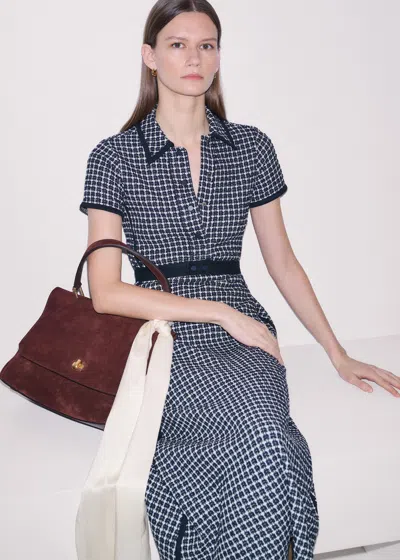 Me+em Jacquard Midi Shirt Dress In Black
