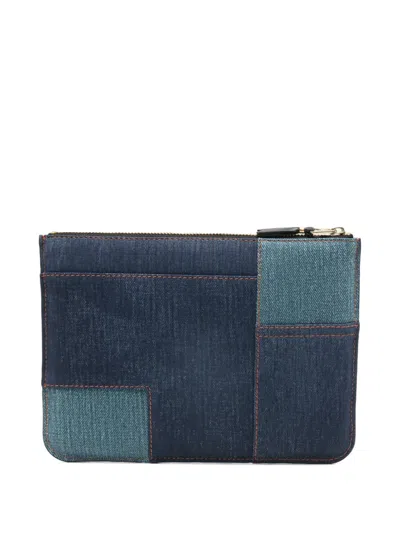 Comme Des Garçons Denim Pouch In Pattern