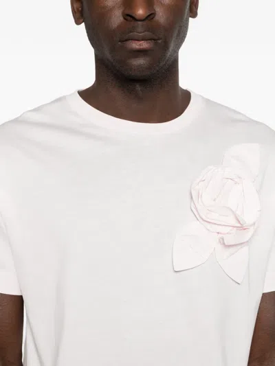 Simone Rocha Fitted Pressed Rosette T-shirt In Pink