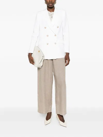 Drhope Double Breasted Blazer Jacket In White