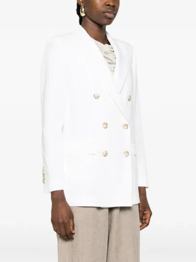Drhope Double Breasted Blazer Jacket In White
