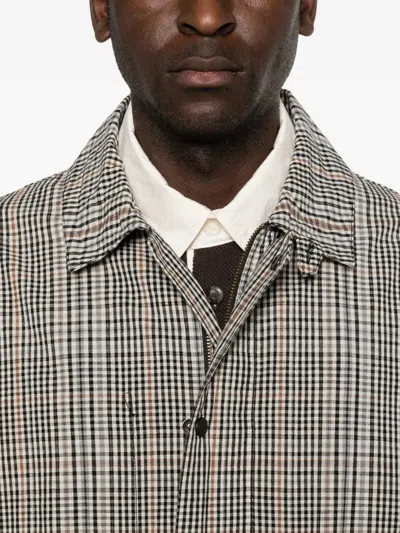 Barbour Plaid-pattern Drawstring-hem Coat In Green