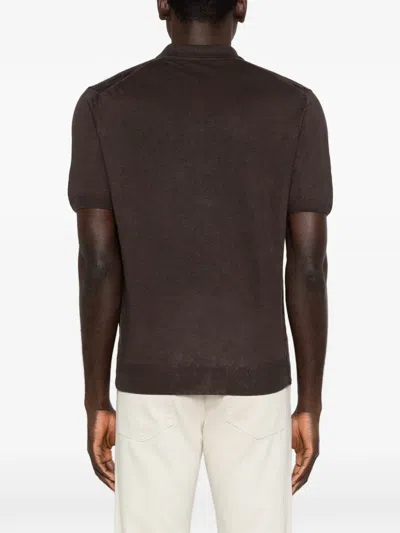 Corneliani Short Sleeve T-shirt In Brown