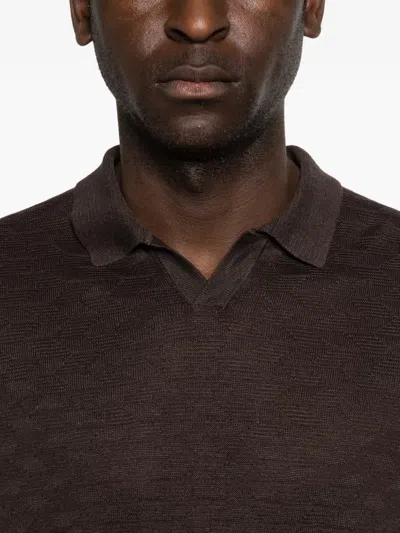 Corneliani Short Sleeve T-shirt In Brown