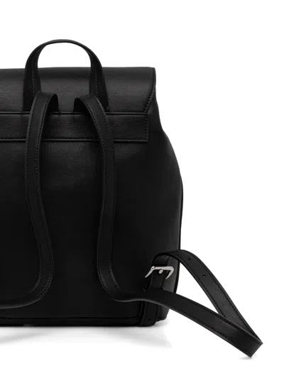 Karl Lagerfeld Drawstring Embossed-logo Backpack In Black