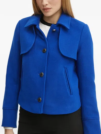 Morgan Button Front Jacket In Blue