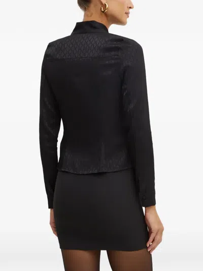 Morgan Pattern Tie Blouse In Black