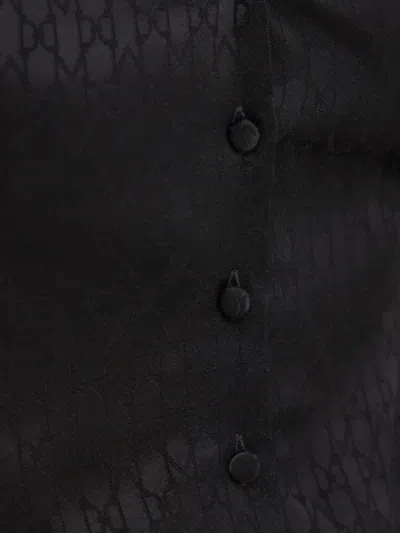 Morgan Pattern Tie Blouse In Black