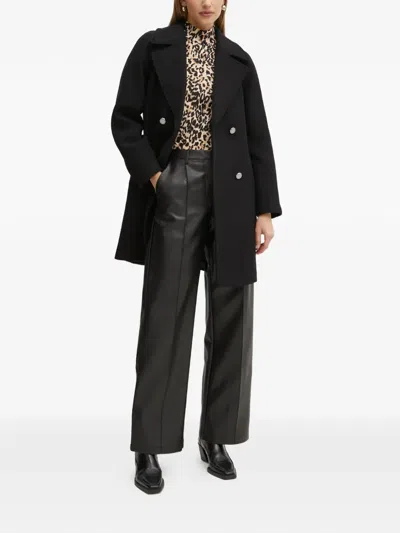 Morgan Button Coat In Black