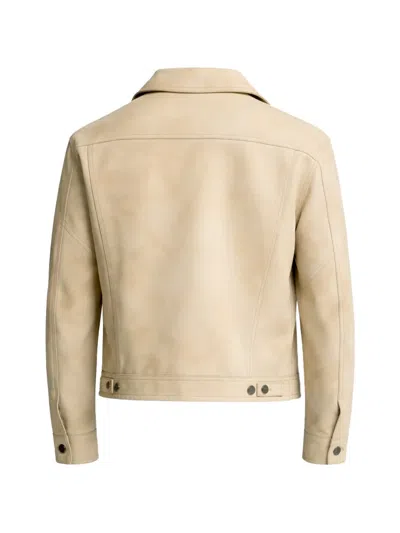 Dsquared2 Buttoned Leather Jacket In Neutral