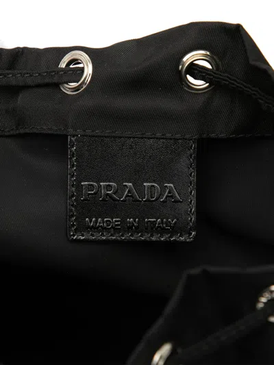 Pre-owned Prada 2000-2013 Tessuto Drawstring Pouch In Black