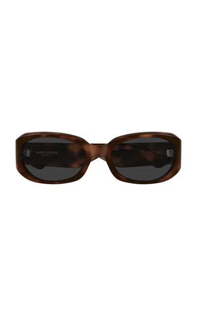Saint Laurent Eyewear Oval Frame Sunglasses In Multi