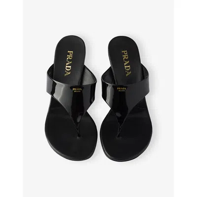 Prada Wedge Flip-flops In White