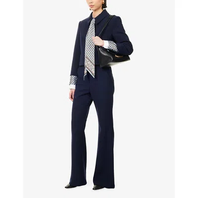 Veronica Beard Arden High Waist Flare Leg Pants In Blue