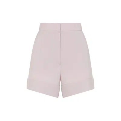 Max Mara Tailored Wool Mohair Silk Blend Shorts In Neutral