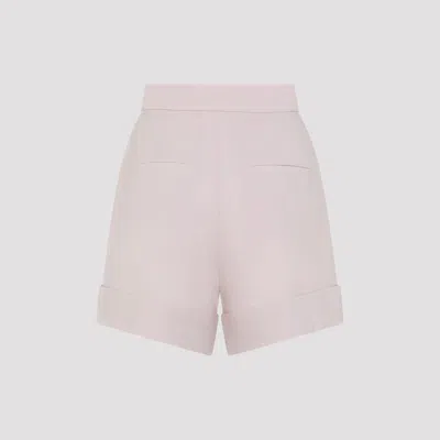Max Mara Tailored Wool Mohair Silk Blend Shorts In Neutral