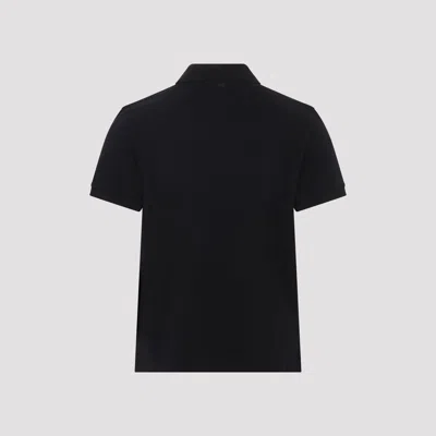 Ami Alexandre Mattiussi Black Cotton Short Sleeves Ami De Coeur Polo Shirt Black
