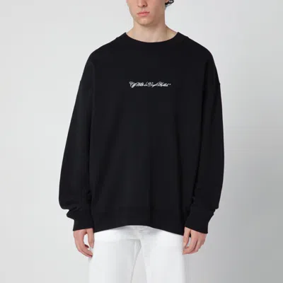 Off-white Script Arrow Diagonal Skate Sweatshirt In Black