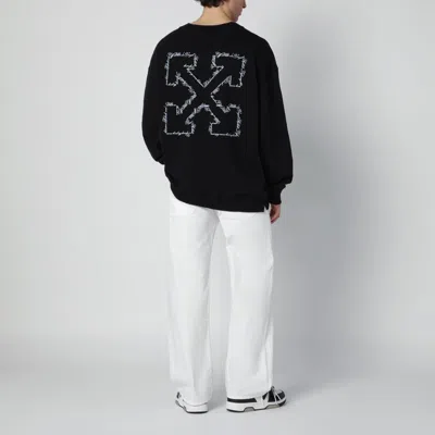 Off-white Script Arrow Diagonal Skate Sweatshirt In Black