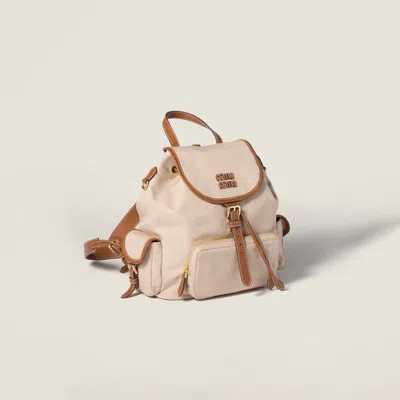 Miu Miu Canvas And Leather Backpack