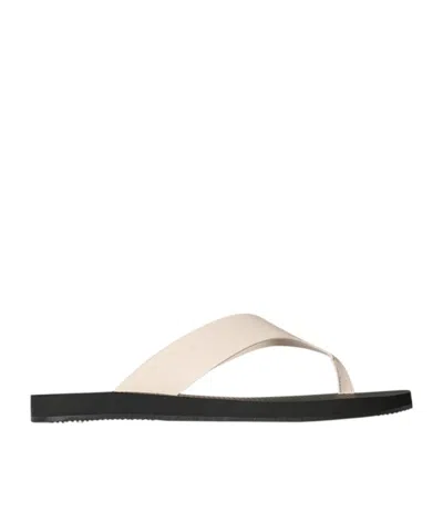 The Row Dune Classic Leather Thong Sandals In White