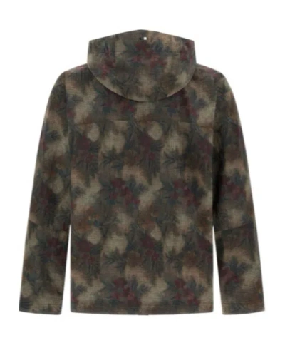 Herno Multicolor Tropical Pattern Ripstop Nylon Parka In Brown