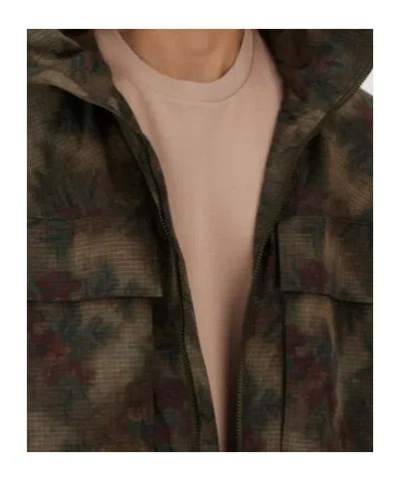 Herno Multicolor Tropical Pattern Ripstop Nylon Parka In Brown