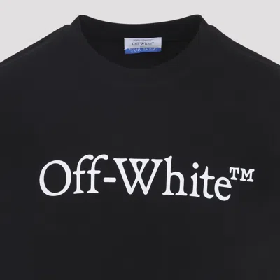 Off-white Black Oversized T-shirt With Contrasting Logo Lettering Print In Cotton Man
