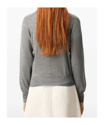 Ami Alexandre Mattiussi Grey Wool Crewneck Ami De Coeur Cardigan Grey In Gray