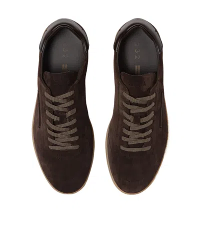 Zegna Suede Low Profile Sneakers Rubber Sole In Brown