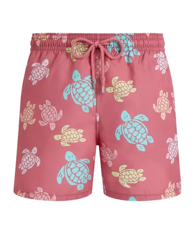 Vilebrequin Tortues Multicolores Printed 5.5 Swim Shorts In Pink