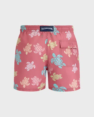 Vilebrequin Tortues Multicolores Printed 5.5 Swim Shorts In Pink