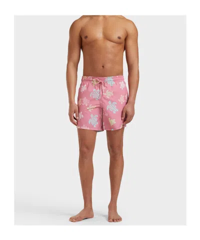 Vilebrequin Tortues Multicolores Printed 5.5 Swim Shorts In Pink