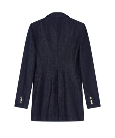 Emporio Armani Double-breasted Blazer In 11 oz Denim In Blue