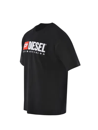 Diesel Essentials Man T-shirt Black Size L Cotton In Black