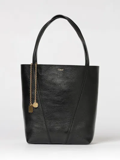Chloé Borsa Shopping Spin Piccola In Pelle Nera Donna In Black