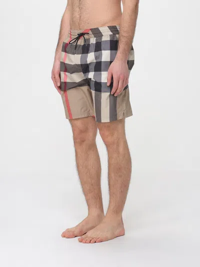 Burberry Ami Paris Light Blue Elasticated Cotton Shorts In Brown
