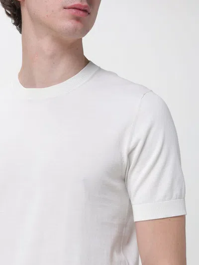 Paolo Pecora T-shirt Basic Bianco Ottico In Brown