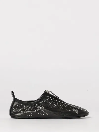 Chloé Low Top Sneakers Pull Tab Round Toe In Black