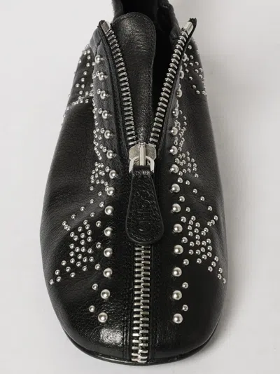 Chloé Low Top Sneakers Pull Tab Round Toe In Black
