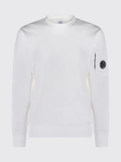 C.p. Company C. P. Company Knitwear Crew Neck In Merino Wool Felted In White