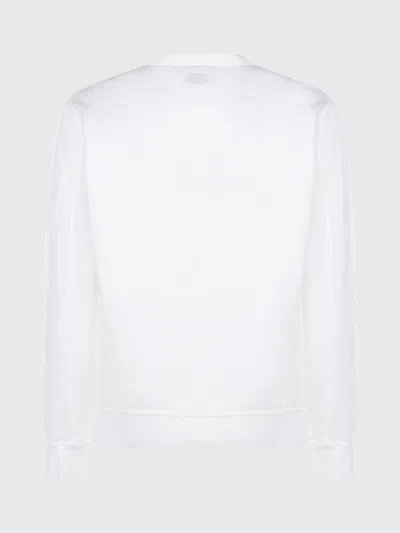C.p. Company C. P. Company Knitwear Crew Neck In Merino Wool Felted In White