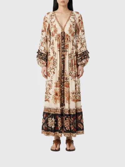 Farm Rio Majestic Garden Ruffled Floral-print Dress In Blue