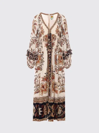 Farm Rio Majestic Garden Ruffled Floral-print Dress In Blue