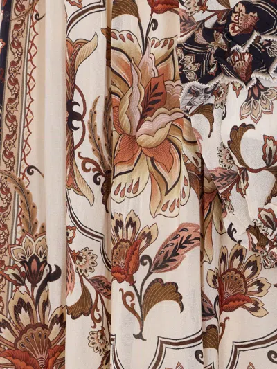 Farm Rio Majestic Garden Ruffled Floral-print Dress In Blue