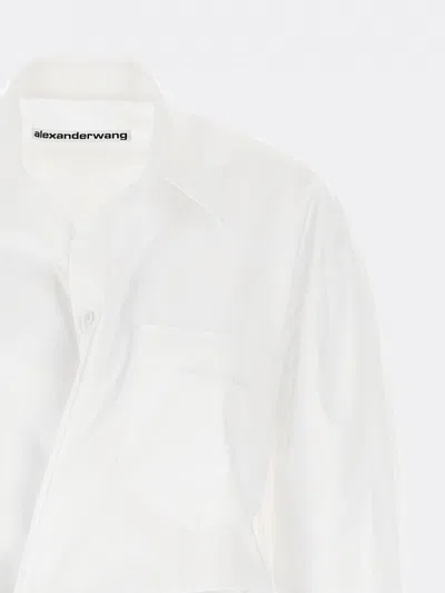 Alexander Wang Pre-styled Mini Wrap Dress In Twill In White