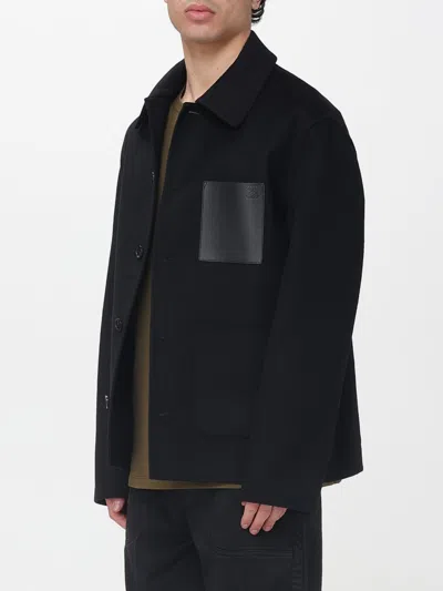 Loewe Mens Black Workwear Leather-pocket Wool And Cashmere Jacket In Black