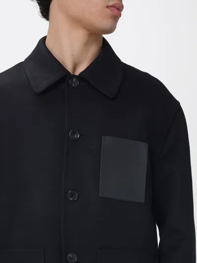 Loewe Mens Black Workwear Leather-pocket Wool And Cashmere Jacket In Black