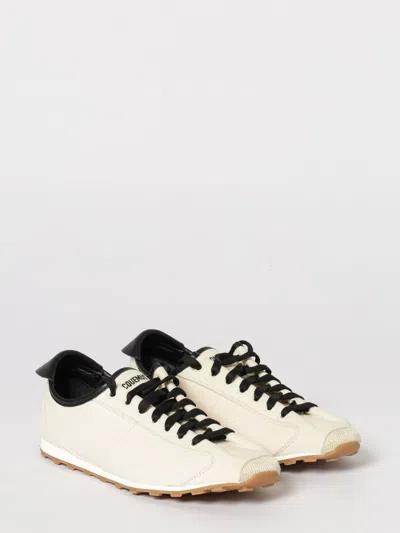 Jacquemus Les Tennis Leather-trimmed Canvas Sneakers In Neutral