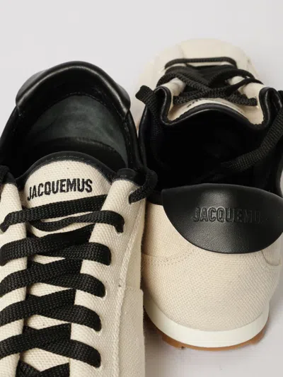 Jacquemus Les Tennis Leather-trimmed Canvas Sneakers In Neutral